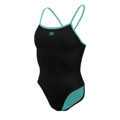 Jowe Women's Tie-Back Swimsuit - Nero / Fresh Blue-Swimsuit-Jowe-SwimPath