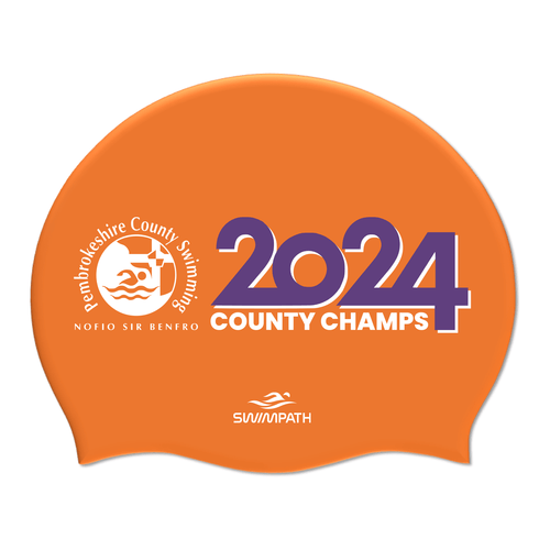 Pembrokeshire County Championships 2024 Silicone Suede Swimming Cap - Orange-Event-Pembrokeshire-SwimPath