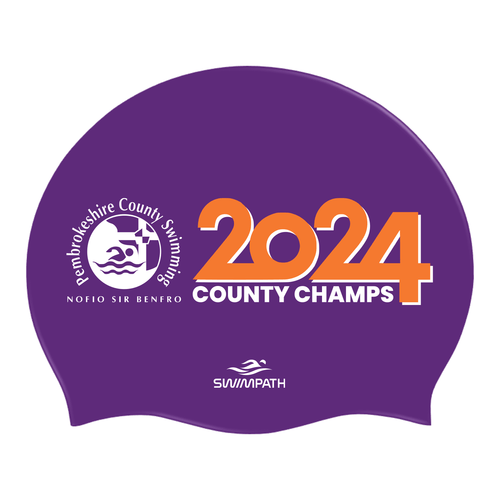 Pembrokeshire County Championships 2024 Silicone Swimming Cap - Purple-Event-Pembrokeshire-SwimPath